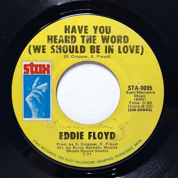 Eddie Floyd 45 Blood Is Thicker Than Water/Have You Heard The Word VG-VG+ Soul - Picture 2 of 2